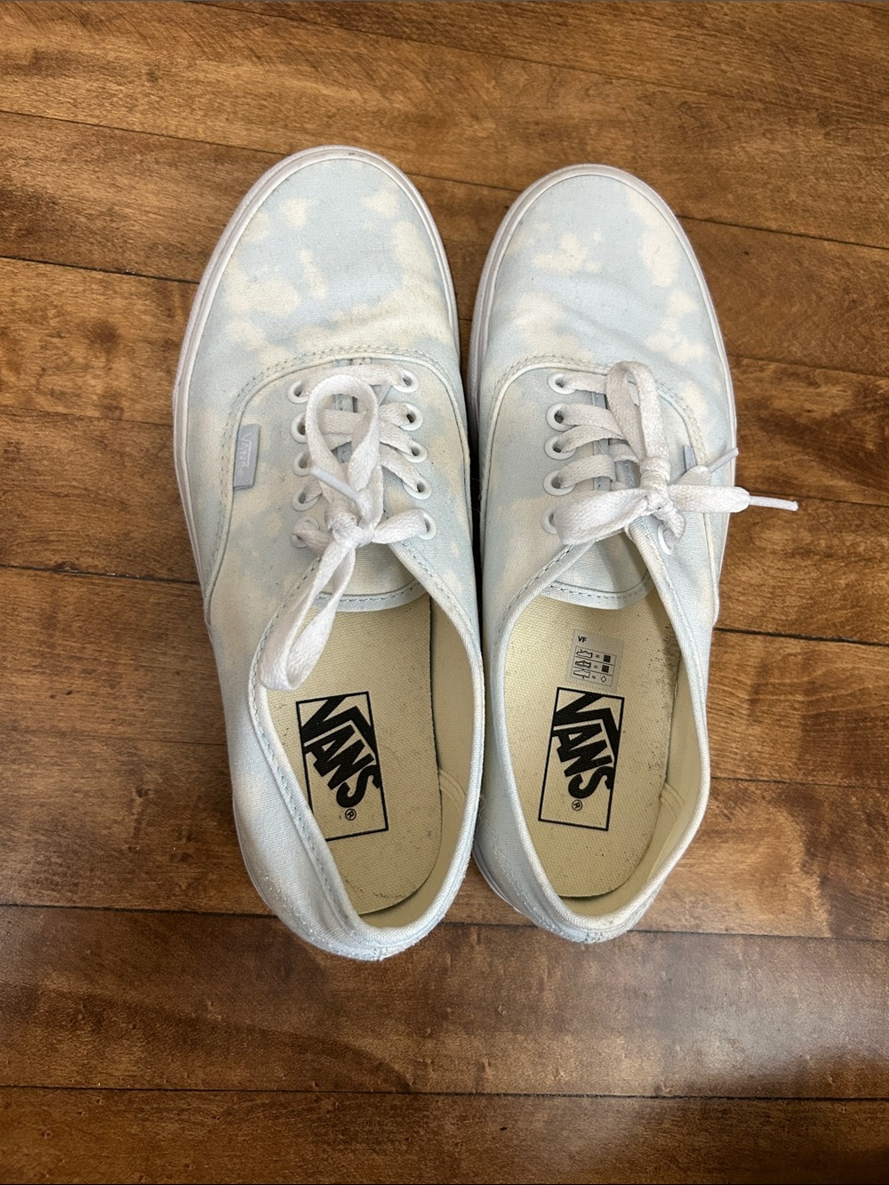 Vans Low-Top Sneakers in Pale Blue and White Tie-Dye